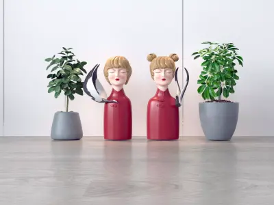 Hanfu Sculpture Decoration Chinese New 3D model