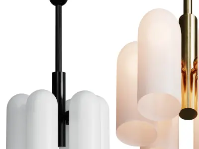 CEILING LIGHT ODYSSEY 3 LACQUERED BURNISHED BRASS Low-poly 3D model