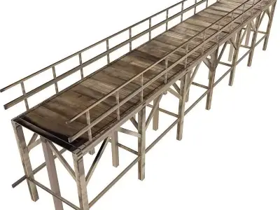 Old Wooden Bridge  3D model
