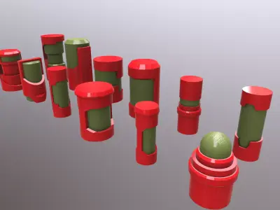 12 Sci-Fi Capsule Models Kit Low-poly 3D model