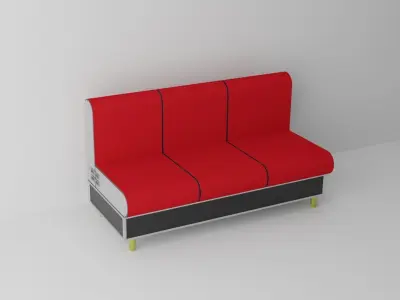 Fast food restaurant sofa and table Low-poly 3D model
