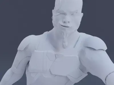 Sci-Fi Human with Scifi Gun For 3D Printing 3D print model