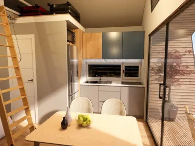 modern vacation residential house 3d model Low-poly 3D model