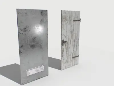 Basement Doors Pack 5 Low-poly 3D model