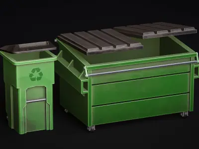 Trash Props - Urban - Stylized Pack Low-poly 3D model