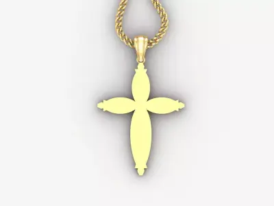 Light Gold 18K Cross Pendant 1CP093 3D print model