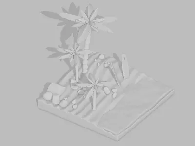 Summer low poly Low-poly 3D model