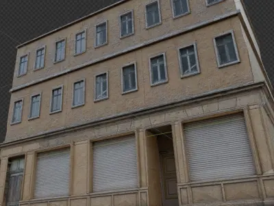 Ultra realistic building apartment shop Low-poly 3D model