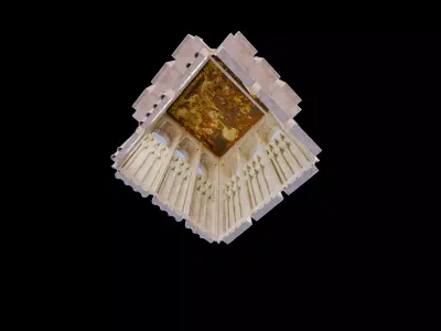 Cathedral Romanesque Entrance TOP Section - ONLY Low-poly 3D model