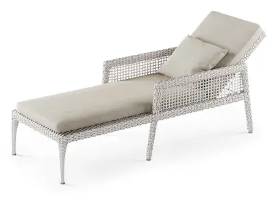 Rattan chaise lounge DR50  3D model