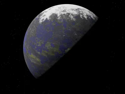 alien moon 010 Low-poly 3D model