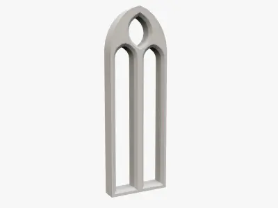 Medieval window Low-poly 3D model