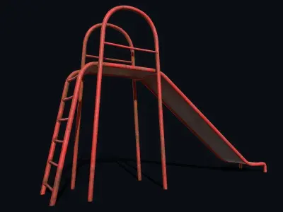 Old metal slide Low-poly 3D model