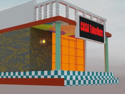 Fast Food Restaurant Free low-poly 3D model