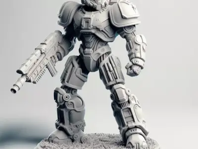 Flexi Space Marine Warrior Articulated Sci-Fi Soldier 3D Print 3D print model
