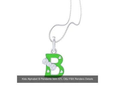  26 Kids A - Z Alphabet Pendant 3dm STL OBJ Detail Collection 3D Model Pack