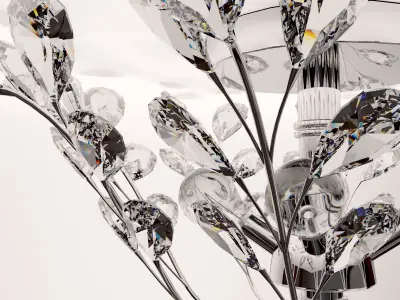 3D Ceiling Lamp Aspen 4 Light Chrome Finish and Crystal model 3D model