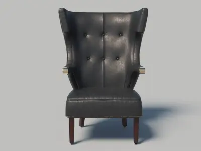Hemet Wingback Chair Low-poly 3D model