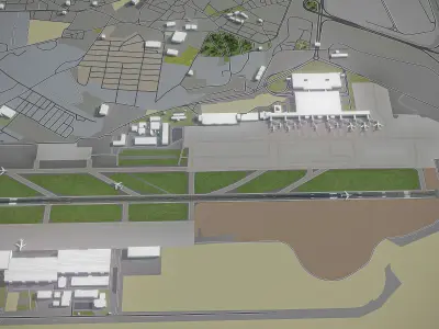 Istanbul Sabiha Gokcen Airport Low-poly 3D model