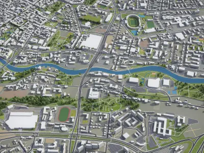 Bydgoszcz  Low-poly 3D model