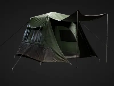 Camping Tent Low-poly 3D model