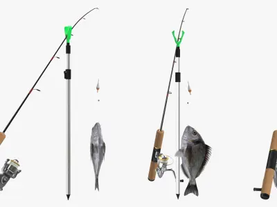  Fishing Rod with Caught Dorado 