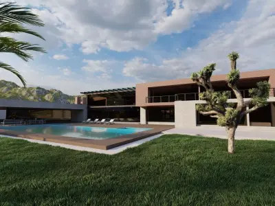 Casa Scene-villa-modern house 3D model 79