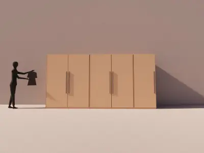 Parametric Wardrobe - Revit Family 3D model