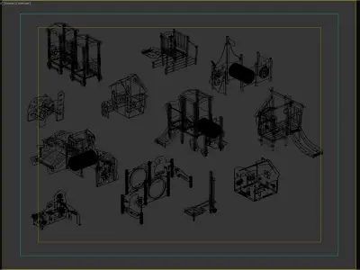 Creative Themed Playground Equipment Set 3D model