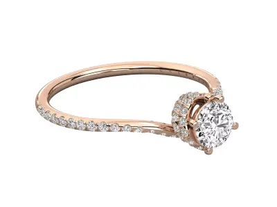 Women Light Weight Solitare Diamond Wedding Ring   35 3D print model