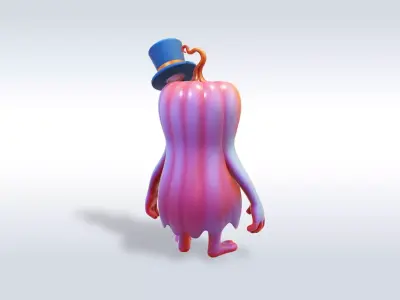 Cheerful Pumpkin Boy Halloween Character 3D model 3