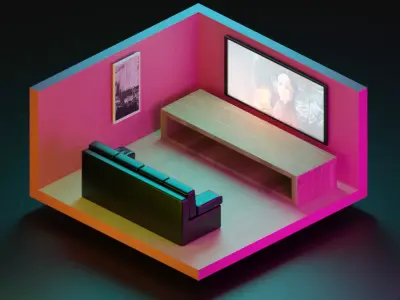 simple living room Free 3D model