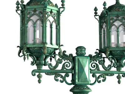 Eastern copper street lamp lantern 3D model