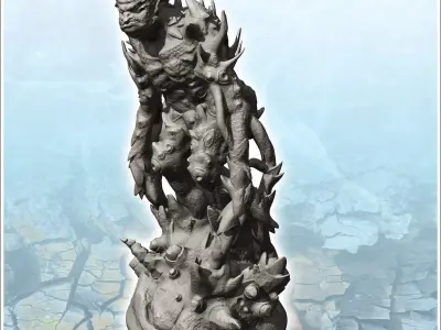 Evil demon with rocky and thorny skin 6 - Medieval Fantasy Magic 3D print model