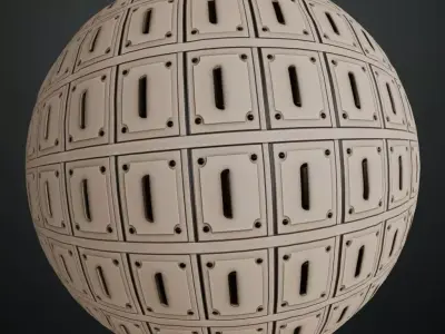 White Painted Ornate Wooden Panel Trim PBR Texture