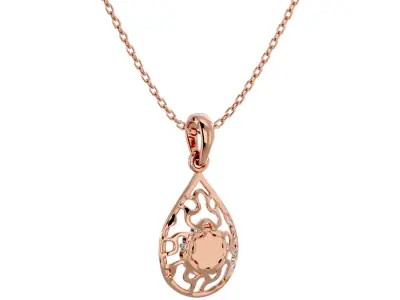 Light Minimalist Diamond Pendant Necklace 3D print model