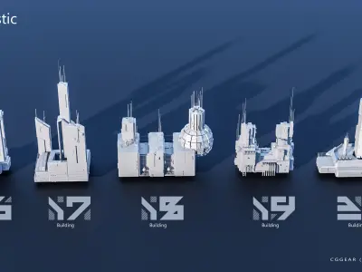 Futuristic City building Pack vol 03 3D model