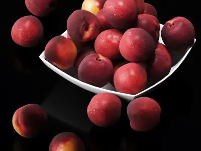 Nectarine v2 Low-poly 3D model