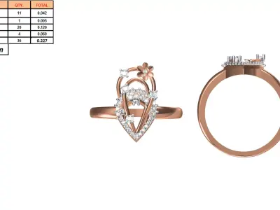 Ladies-Elegant Stone Rings For Womens 121 3D print model