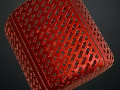 Red Metal Plate Transparent PBR Seamless Texture
