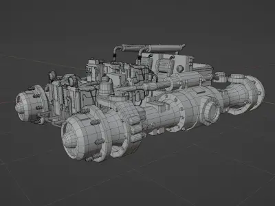 Dystopian Sci-Fi Junkyard Speeder 3D model
