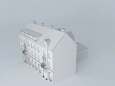 Old Office Building Europe Low-poly 3D model