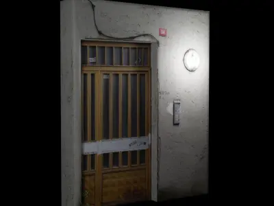 Street Door Clean And Graffitty Dirty Textures Low-poly 3D model