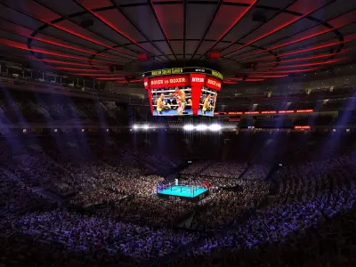  MSG Boxing Arena with Animated Audience 