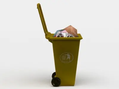 Garbage container Low-poly 3D model 10