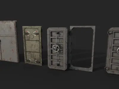 Hermetic Doors and Gate Low-poly 3D model