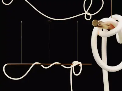 2 Luke Lamp Pendant light -Tracer Bar 6 -8 ft-  2lights -5mat  3D model