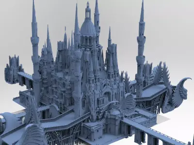 Gothic Palace Victorian exterior 7  3D model