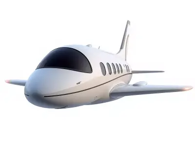 Futuristic Cartoon Passenger Plane 3D Model Low-poly 3D model purchase