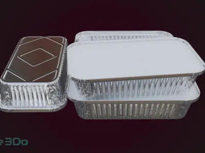 Aluminum Foil Tray Low-poly 3D model